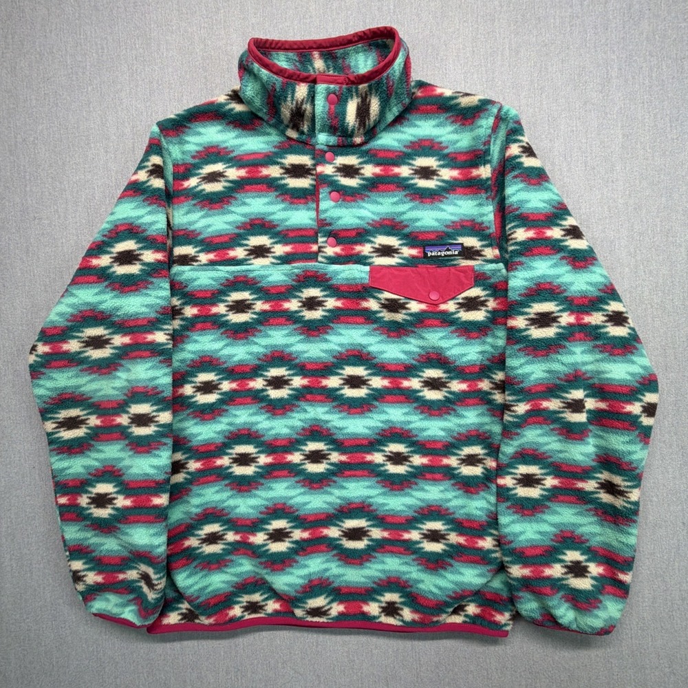 Patagonia Synchilla Snap T Fleece Pullover Aztec Southwest Desert Women‎ Size L